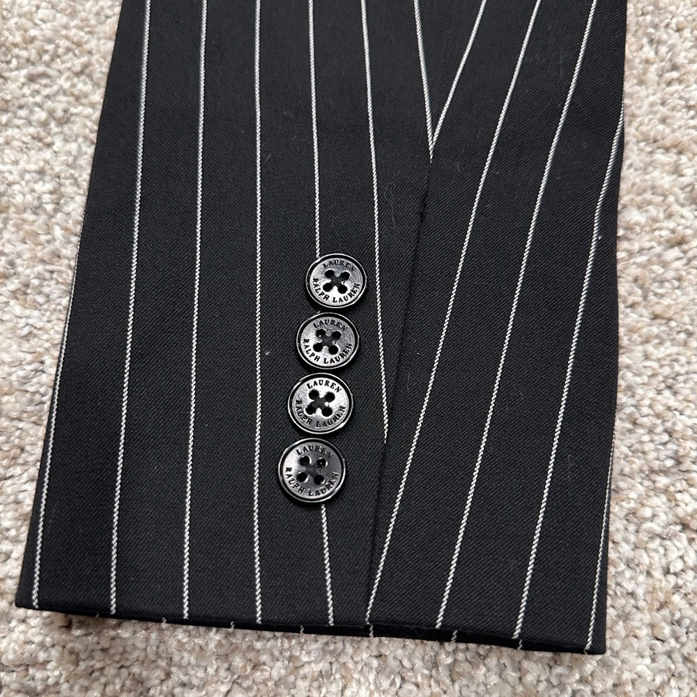 Lauren Ralph Lauren Black Pinstripe Blazer - Picture 11 of 15